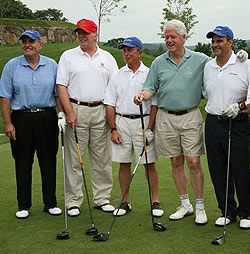 At the Joe Torre Classic with, from left, Rudy Giuliani, Donald Trump, Bill Clinton and Joe Torree